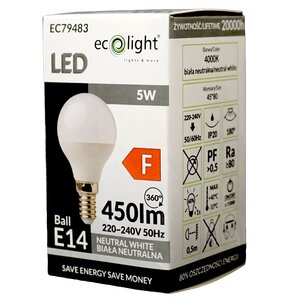 Żarówka LED ECOLIGHT Golf ball EC79483 5W E14