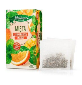 Herbata HERBAPOL Mięta z pomarańczą i mango (20 sztuk)