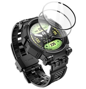 Pasek SUPCASE Iblsn Armorbox do Galaxy Watch 5 Pro (45 mm) Czarny + Szkło