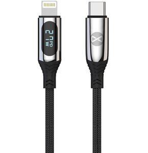 Kabel USB-C - Lightning FOREVER GSM171011 z wyświetlaczem LCD 27W 1m Czarny