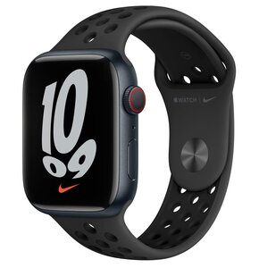 U APPLE Watch 7 Nike GPS + Cellular 45mm koperta z aluminium (północ) + pasek sportowy (antracyt)