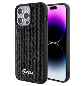 Etui GUESS Sequin Script Metal do Apple iPhone 15 Pro Max Czarny