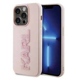 Etui KARL LAGERFELD 3D Rubber Glitter Logo do Apple iPhone 15 Pro Różowy