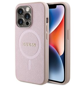 Etui GUESS Saffiano MagSafe do Apple iPhone 15 Pro Różowy