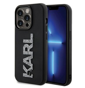 Etui KARL LAGERFELD 3D Rubber Glitter Logo do Apple iPhone 15 Pro Max Czarny
