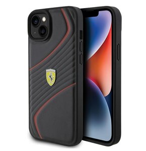 Etui FERRARI Twist Metal Logo do Apple iPhone 15 Plus Czarny