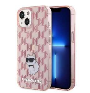 Etui KARL LAGERFELD Monogram Choupette do Apple iPhone 15 Różowy
