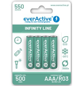 Akumulatorki R03/AAA 500 mAh EVERACTIVE Infinity Line (4 szt.)