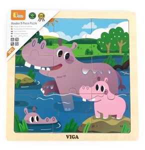 Puzzle VIGA Na podkładce: Hipopotam 44628 (9 elementów)