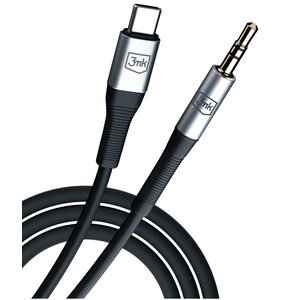 Kabel USB-C - Jack 3.5 mm 3MK Aux Cable 1 m Czarny