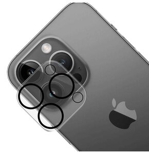 Nakładka na obiektyw 3MK Lens Pro Full Cover dla Apple iPhone 15 Pro/15 Pro Max Przezroczysty