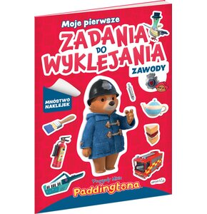 Książka z naklejkami Przygody Misia Paddingtona Moje pierwsze zadania do wyklejania Zawody (miękka okładka)
