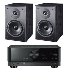 Amplituner Kina Domowego Yamaha MusicCast RX-V4A Czarny + Kolumny głośnikowe MAGNAT Monitor S30 Czarny (2 szt.)