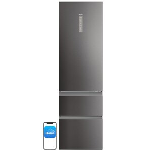 U Lodówka HAIER HTW5620CNMP 3D No Frost 205cm Srebrna