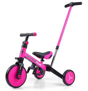 Rowerek biegowy MILLY MALLY Optimus Plus 4w1 Różowo-czarny