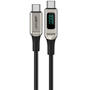 Kabel USB-C - USB-C ACEFAST C6-03 2 z wyświetlaczem LCD 100W 2 m Srebrny