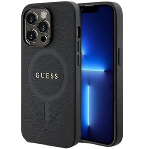 Etui GUESS Saffiano Hardcase MagSafe do Apple iPhone 15 Pro Max Czarny