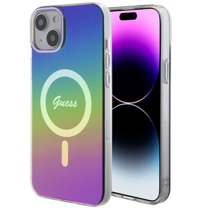 Etui GUESS Hardcase IML Iridescent MagSafe do Apple iPhone 15 Plus Wielokolorowy