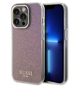 Etui GUESS IML Faceted Mirror Disco Iridescent do Apple iPhone 15 Pro Max Różowy