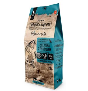 Karma dla psa WIEJSKA ZAGRODA Cielęcina z pstrągiem M 20 kg