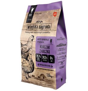 Karma dla kota WIEJSKA ZAGRODA Kurczak z kaczką 1.6 kg