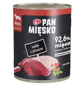 Karma dla psa PAN MIĘSKO Indyk z jeleniem 800 g