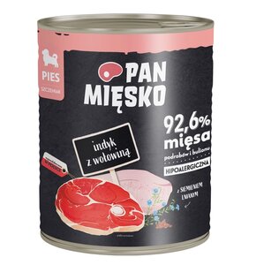 Karma dla psa PAN MIĘSKO Indyk z wołowiną 800 g