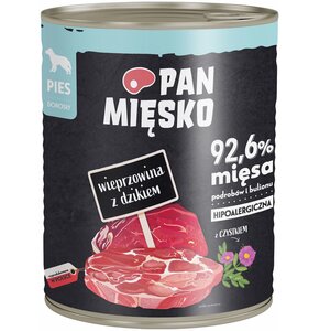 Karma dla psa PAN MIĘSKO Wieprzowina z dzikiem 800 g