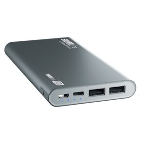 U Powerbank GÖTZE & JENSEN Silver Line PZMI11G Szary 10000mAh 2xUSB USB-C