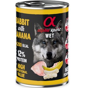 Karma dla psa ALPHA SPIRIT Królik z bananem 400 g