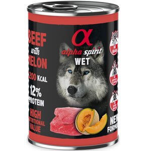 Karma dla psa ALPHA SPIRIT Wołowina z melonem 400 g