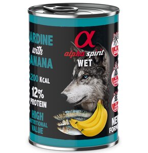 Karma dla psa ALPHA SPIRIT Sardynki z bananem 400 g
