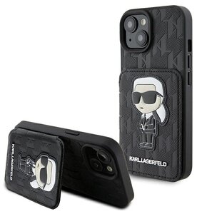 Etui KARL LAGERFELD Saffiano Cardslots do Apple iPhone 15 Czarny