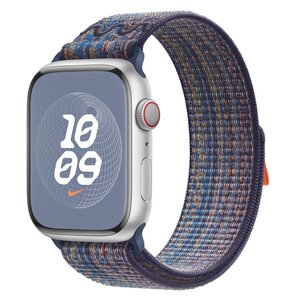 Pasek do Apple Watch Nike (44/45/49 mm) S/M Błękit/Pomarańczowy