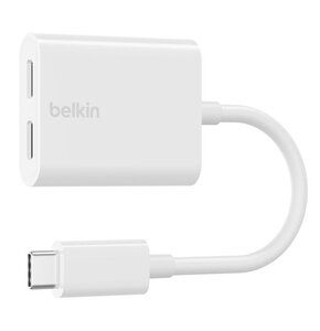 Adapter USB Typ-C - 2x USB Typ-C BELKIN F7U081BTWH Biały + Ładowarka