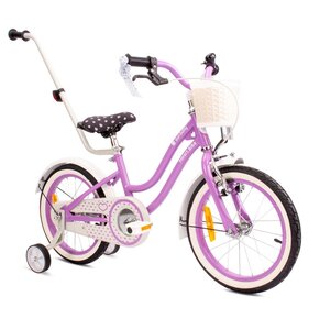 Rower dziecięcy SUN BABY Heart bike 16 cali dla dziewczynki Fioletowy
