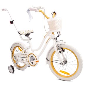 Rower dziecięcy SUN BABY Heart bike 16 cali dla dziewczynki Biało-złoty