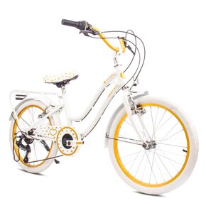 Rower dziecięcy SUN BABY Heart bike 20 cali dla dziewczynki Biało-złoty