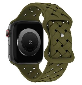 Pasek BELINE Silicone Woven do Apple Watch 4/5/6/7/8/9/SE/SE 2/SE 2022 (38/40/41mm) Oliwkowy