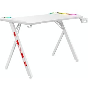 Biurko gamingowe DEFENDER Infinity RGB Biały