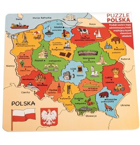 Puzzle DAFFI Mapa Polski D-100 (16 elementów)
