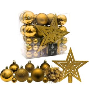 Zestaw dekoracyjny CHRISTMAS DECORATION 800389 (54 elementy) Złoty