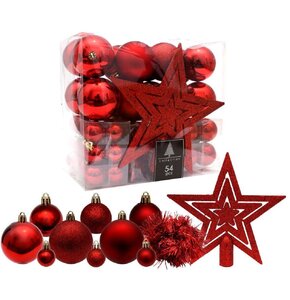 Zestaw dekoracyjny CHRISTMAS DECORATION 791489 (54 elementy) Czerwony