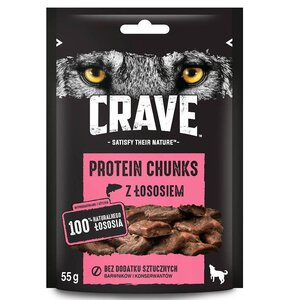 Przysmak dla psa CRAVE Protein Chunks Łosoś 55 g