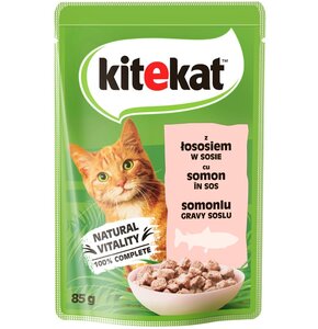 Karma dla kota KITEKAT Pou Łosoś w sosie 85 g