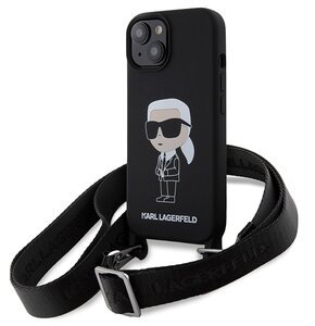 Etui KARL LAGERFELD Crossbody Silicone do Apple iPhone 15 Czarny