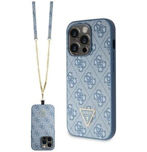 Etui GUESS Crossbody 4G Metal Logo do Apple iPhone 14 Pro Max Niebieski + smycz