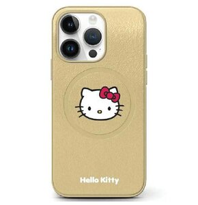 Etui HELLO KITTY Leather Kitty Head do Apple iPhone 13/13 Pro Złoty