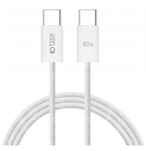 Kabel USB-C - USB-C TECH-PROTECT UltraBoost PD60W 3A 2 m Biały