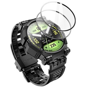 Pasek SUPCASE Iblsn Armorbox do Galaxy Watch 4/5/6 (44 mm) Czarny + Szkło